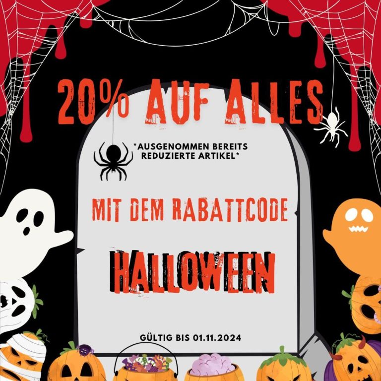 20% Halloween Rabatt bis einschließlich 01.11.2024